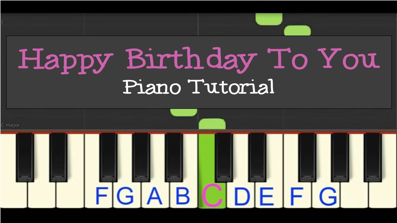 Easy Piano Tutorial: Happy Birthday to You! (slow tempo)